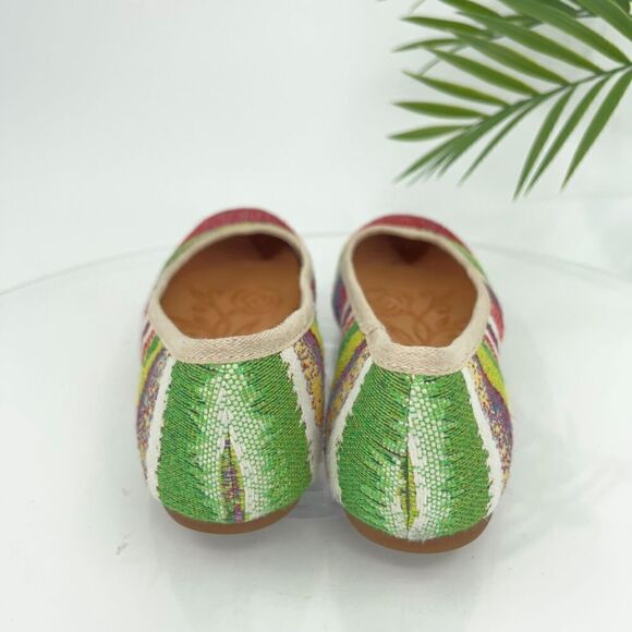Born Women Abbee Ballet Flat Size 7 Striped Round Toe Shoe Multicolor Comfy - Picture 9 of 13